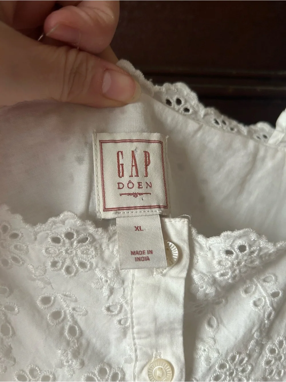 Gap X Doen Girls White Eyelet Ruffle Mini Dress Size XL